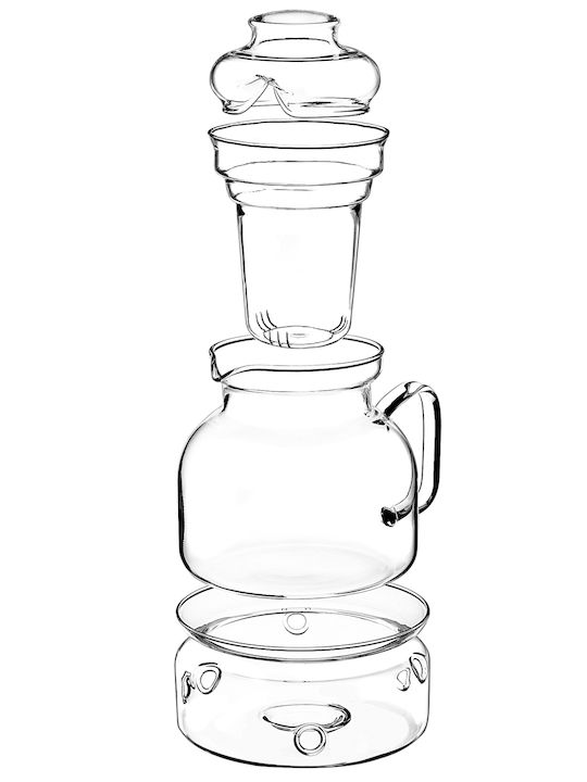 Kadax Ceainic cu Filtru din Sticlă Transparentă 1500ml