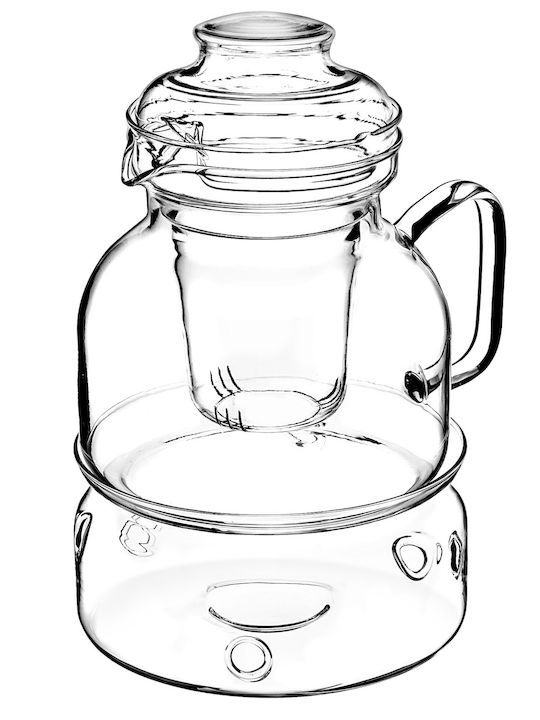 Kadax Ceainic cu Filtru din Sticlă Transparentă 1500ml