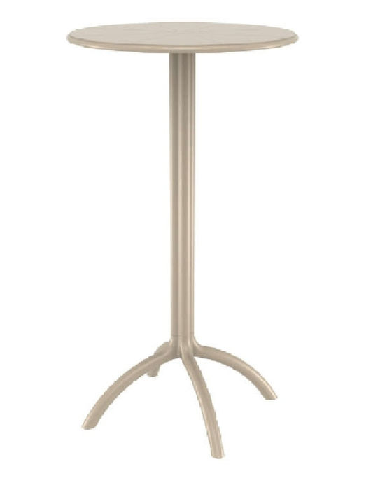 Tisch Bar für kleine Außenbereiche Stabil Octopus Taupe 60x60x108cm