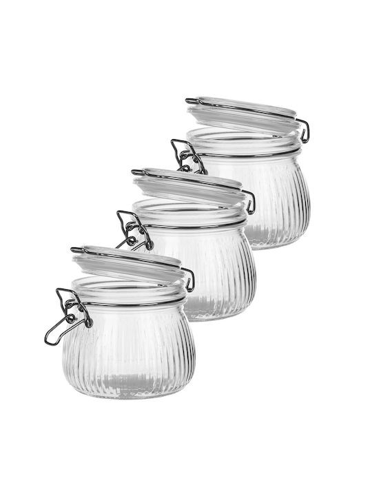 Glass Container Lid 500 Ml 3 Pcs