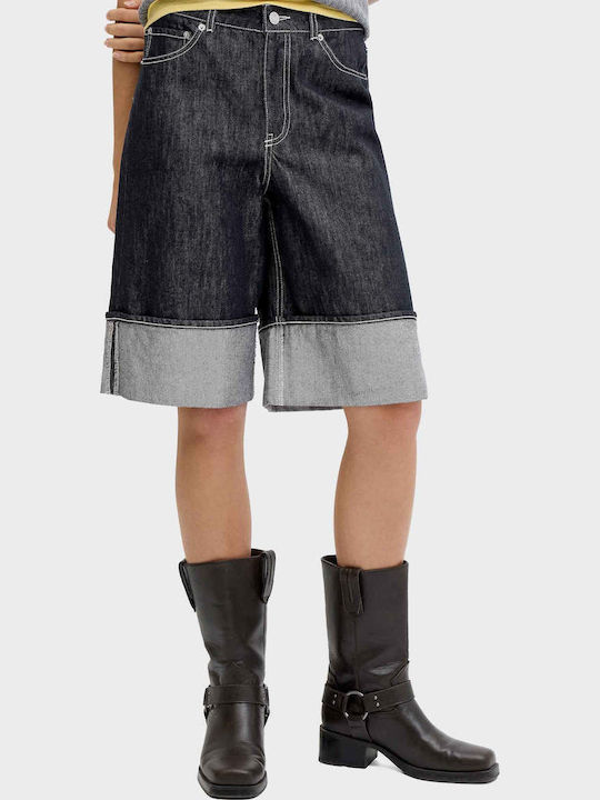 Pantaloni Scurți Pentru Femei Cu Talie Înaltă Albaștri