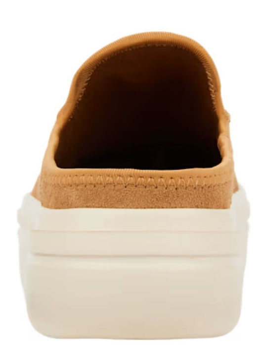 Suede Mules με Χαμηλό Τακούνι σε Ταμπά Χρώμα