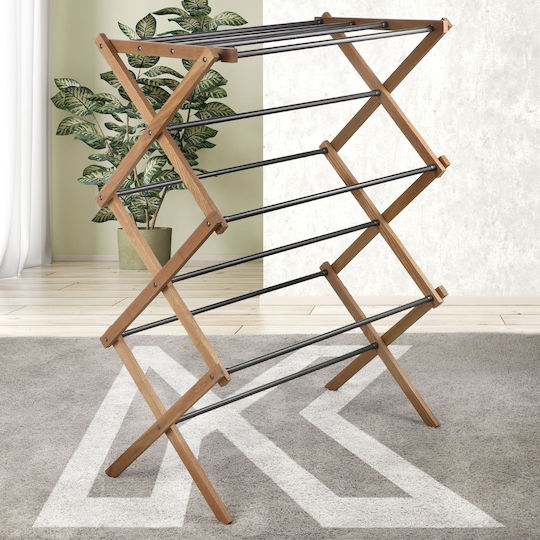 Kadax Folding Floor Wooden Clothes Drying Rack