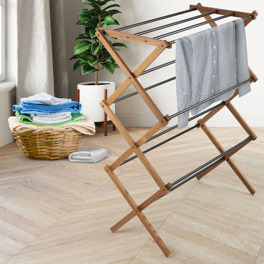 Kadax Folding Floor Wooden Clothes Drying Rack