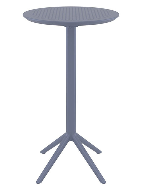 Sky Outdoor Bar Foldable Polypropylene Table Dark Grey 60x60x108cm