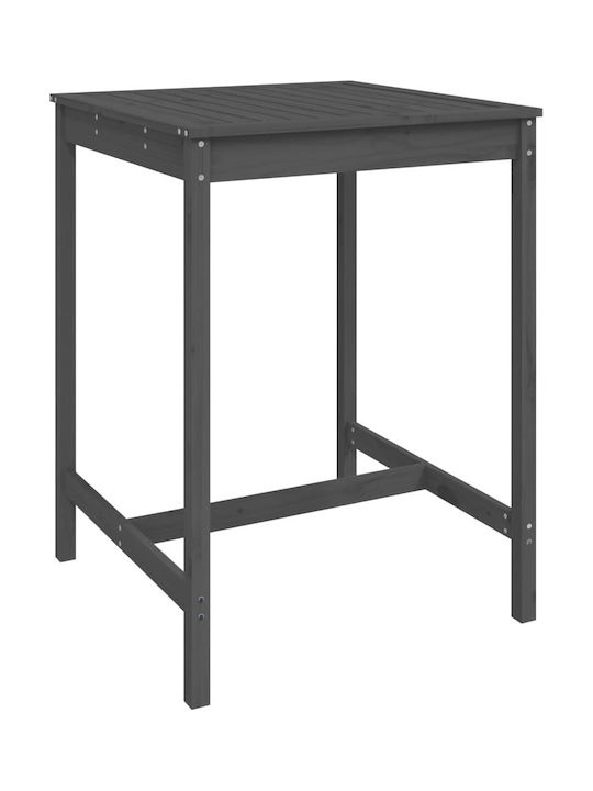 Outdoor Bar Free Standing Wood Table Gray 82.5x82.5x110cm