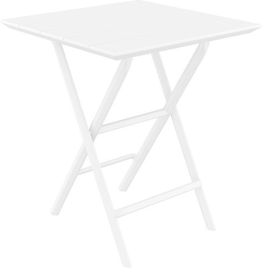 Helen Outdoor Bar Foldable Polypropylene Table White 60x60x74cm