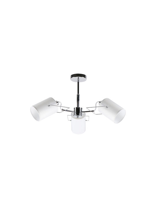 Home Lighting KQ 2654/3 Shiro Pendant Light White with Socket E14, E.14 37x70x37cm