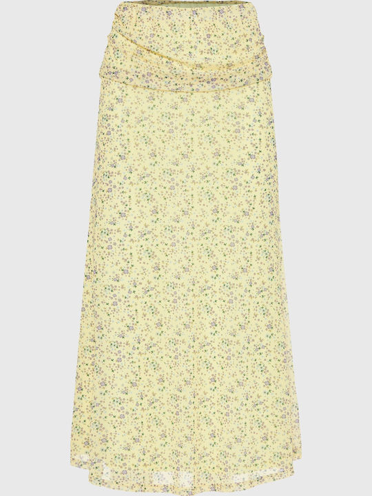 Maxi Women's Skirt Floral Yellow FBL013-110-14-Lemonade