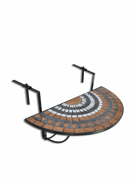 with Ceramic Surface and Metal Frame Brown 76x56x64cm