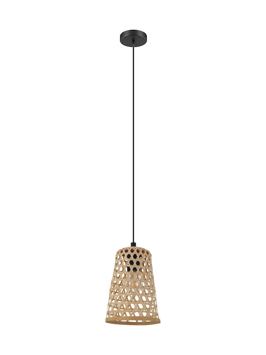 Eglo Claverdon Pendant Light Brown with Rope for Socket E27 18x110x110cm
