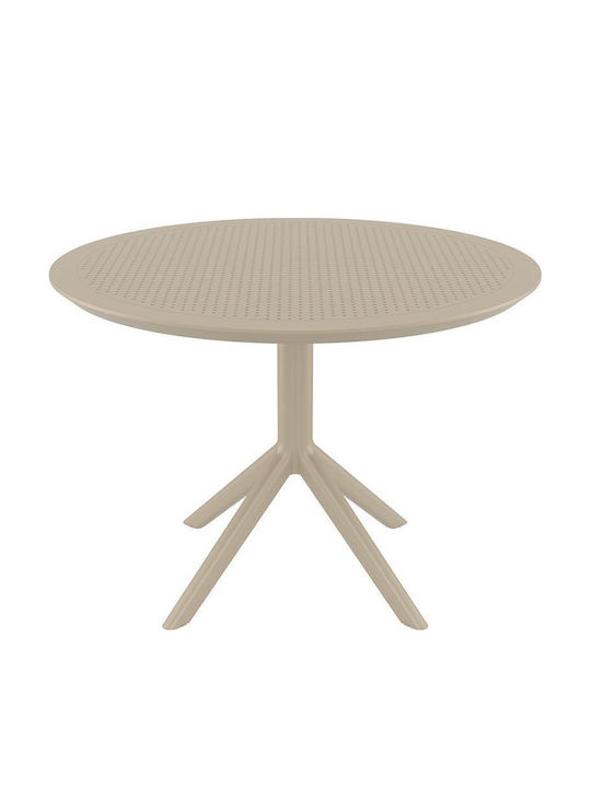 Masa pentru spații exterioare din polipropilenă Sky Taupe 105x105x74buc
