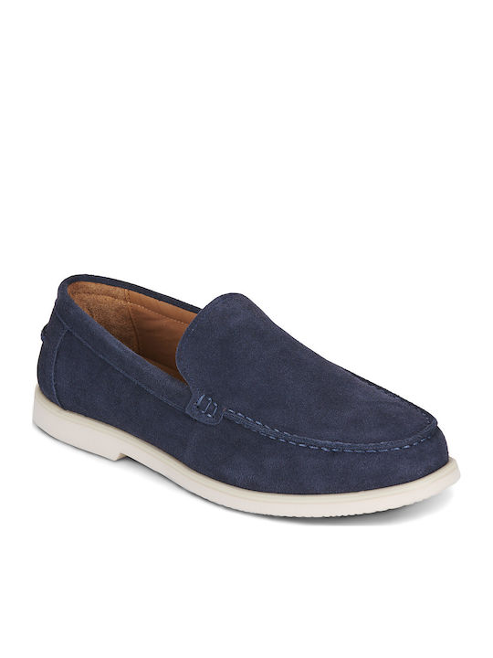 Suede Men's Loafers in Blue Colour