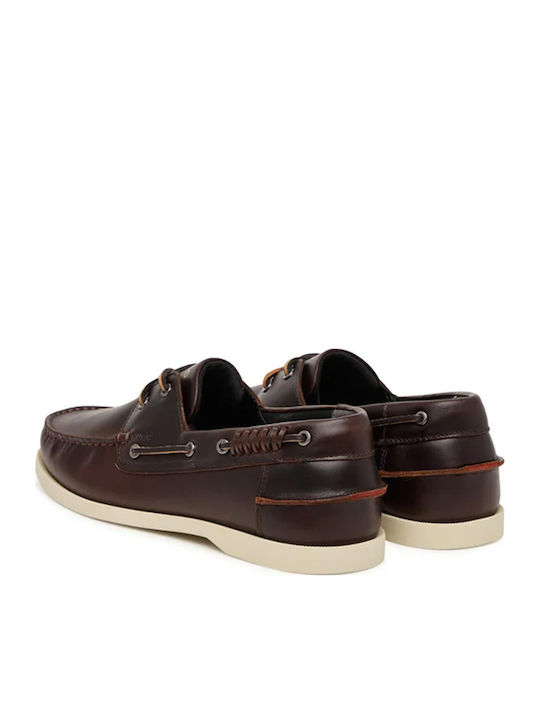 Δερμάτινα Ανδρικά Boat Shoes σε Καφέ Χρώμα