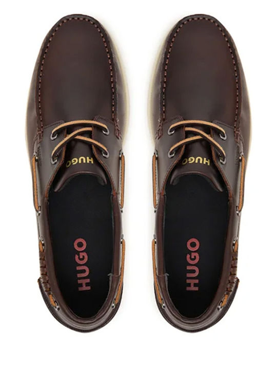 Δερμάτινα Ανδρικά Boat Shoes σε Καφέ Χρώμα