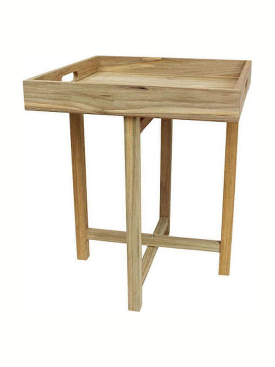 Masă Laterală Pentru Spații Exterioare Mici Din Teak Tray Maro 50x50x66cm