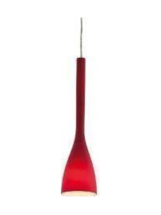 Ideal Lux Flut SP1 Small Ρυθμιζόμενο Κρεμαστό Φωτιστικό Κόκκινο με Ντουί E14 10.5x48x44εκ.