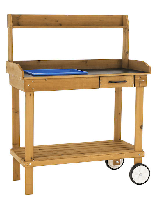 Wooden Masa Bar pentru spații exterioare Βrown and Βlack 94x49x120buc