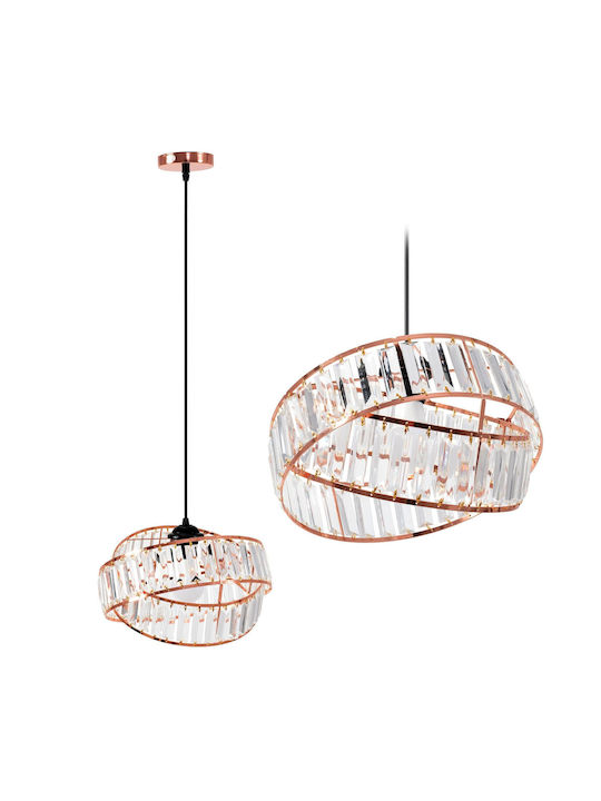Toolight Hängelampe Rose Gold mit Kristallen