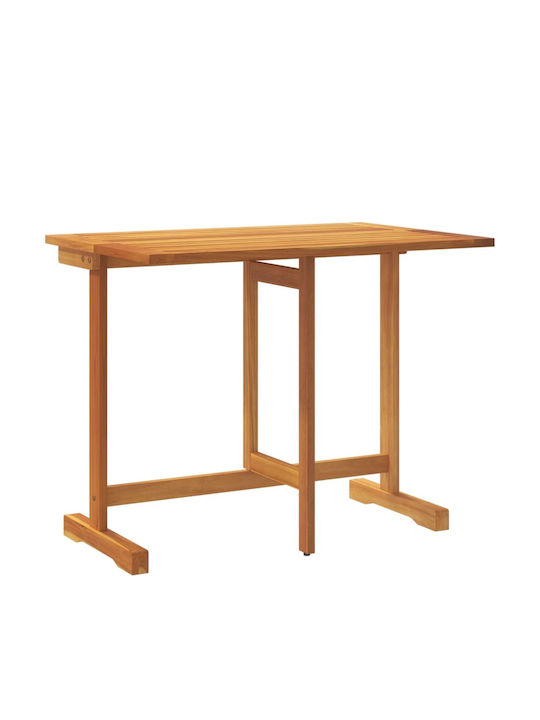 Wooden Garden & Terrace Table for Small Spaces Foldable Solid Acacia Wood 90x60x72cm