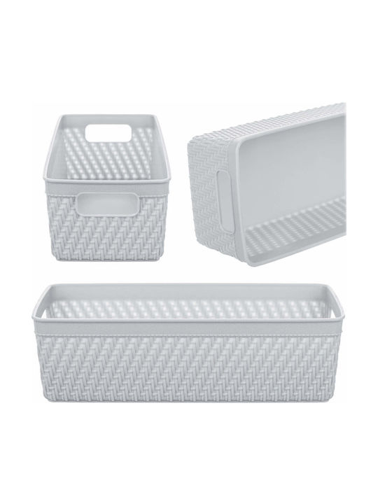 Kadax Plastic White Storage Basket 10x24.5cm