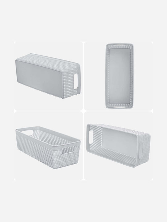 Kadax Plastic White Storage Basket 10x24.5cm