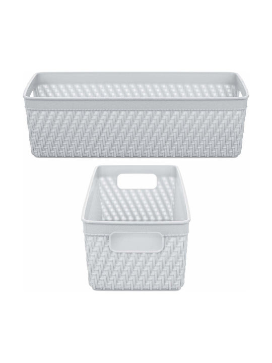 Kadax Plastic White Storage Basket 10x24.5cm