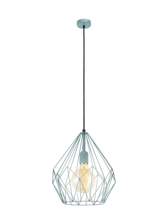 Eglo Carlton Pendant Light Green Grid with Socket E27 110x31cm