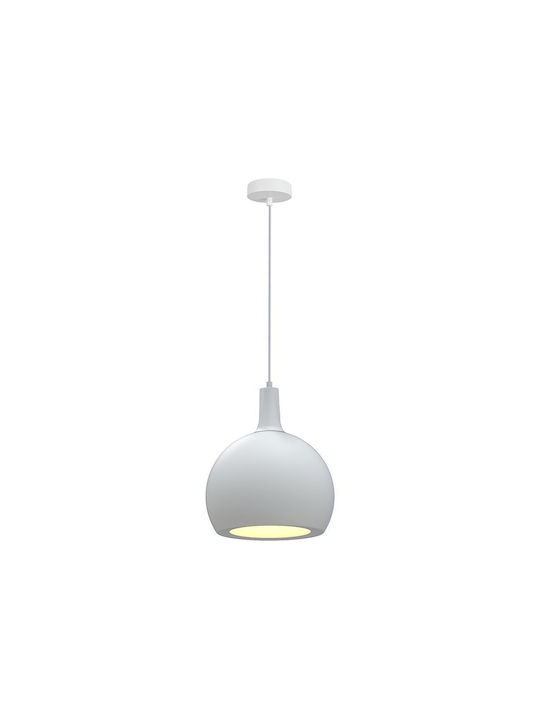 V-TAC Pendant Light White Bell with Socket E27 28x28cm