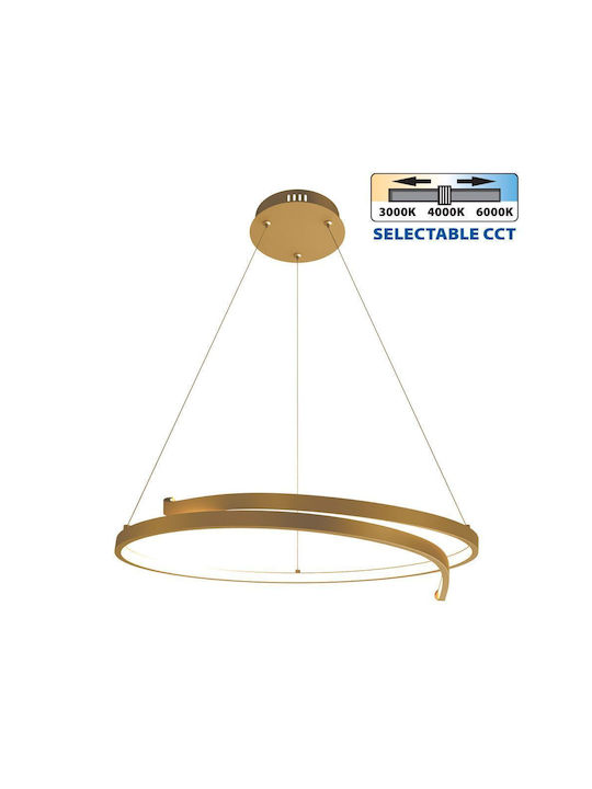 Vivalux Hängelampe Gold Glocke 55x55x120cm.