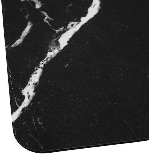 5Five Rectangular Kitchen Mat Waterproof With Non-Slip Backing Black Marble 120x50cm