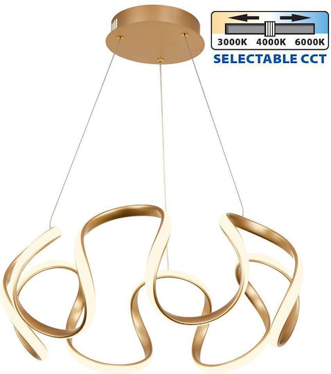 Vivalux LED Κρεμαστό Φωτιστικό Χρυσό 48x48x100εκ. Vivalux LED Κρεμαστό Φωτιστικό Χρυσό 48x48x100εκ.