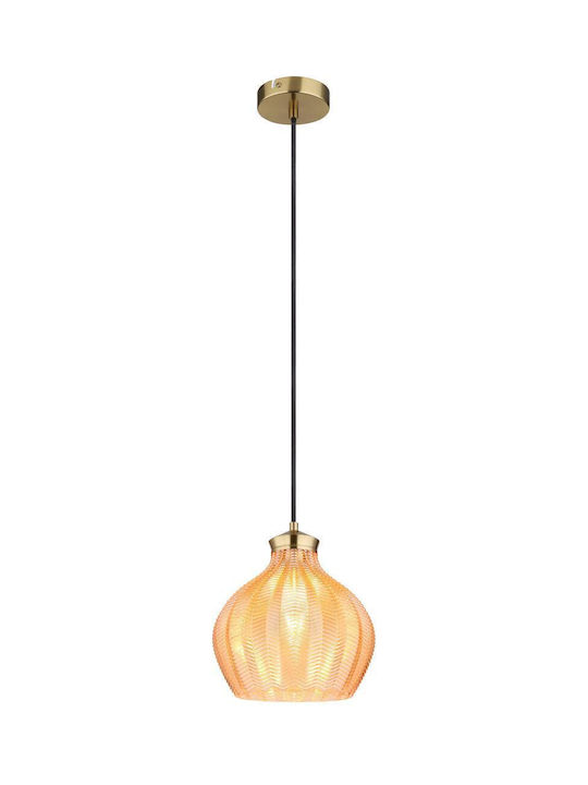 Globo Lighting Κρεμαστό Φωτιστικό Χρυσό με Ντουί E27 22x22x120εκ.