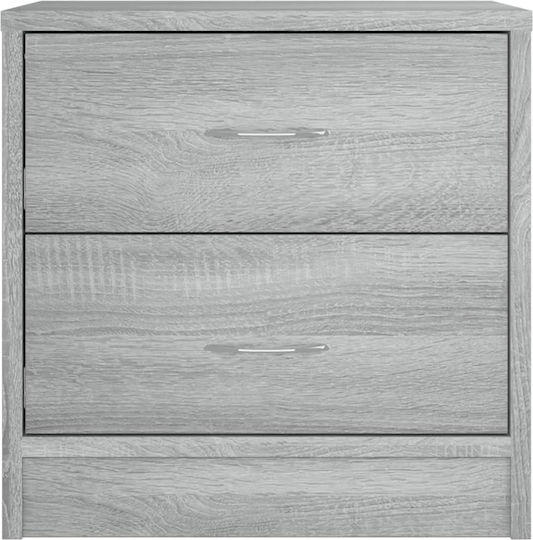 Κομοδίνα Ξύλινα Γκρι 2τμχ 40x30x40cm