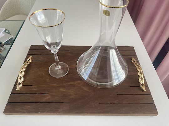 Best Man Set Wooden Crystal Gold 3 Pieces