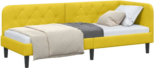 Καναπές Κρεβάτι Μονό για Στρώμα 80x200cm Κίτρινο