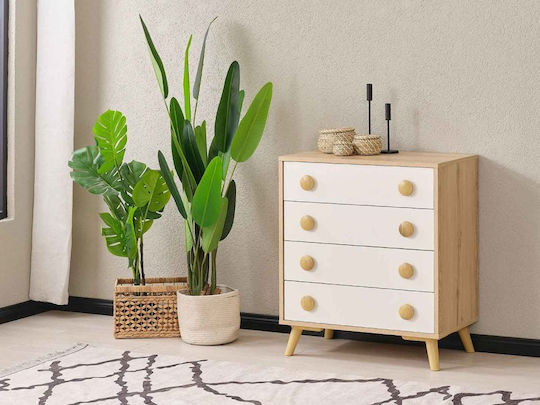 Stewehome Συρταριέρα 4 Συρταριών – Μοντέρνος Minimal Σχεδιασμός Ξύλου