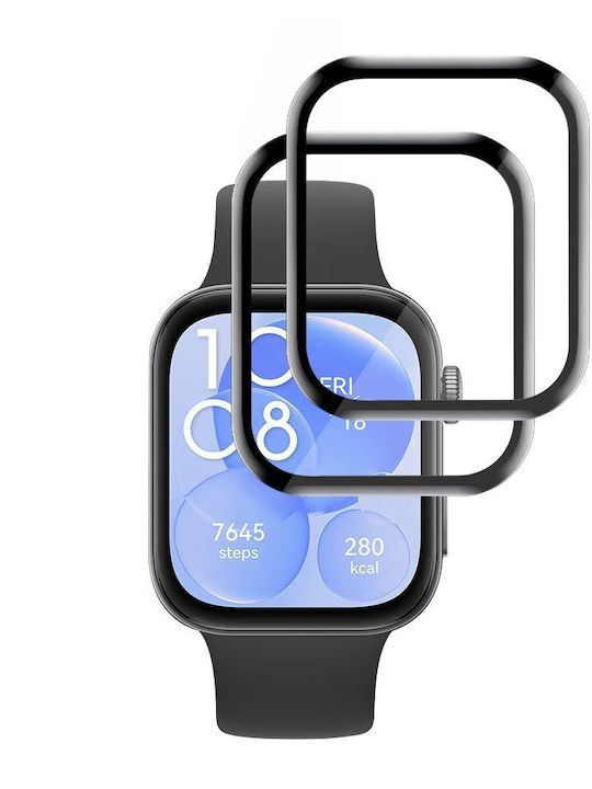 Techsuit Nano Flex Vollflächig Gehärtetes Glas Für Huawei Watch Fit 3 - Fit 4 2 Stück