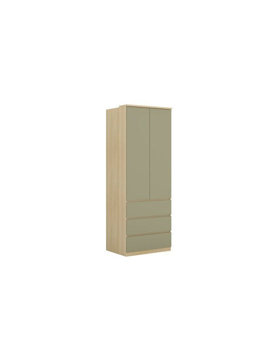 Nolcala 110 Double Door Wardrobe with Mirror Oak 80x60x215cm