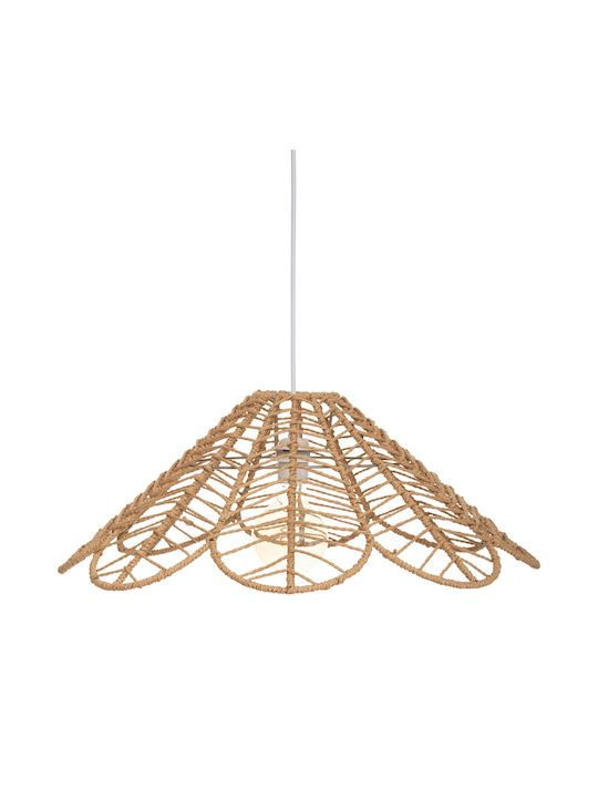 Adjustable Pendant Light Beige Bell with Socket E27 58x58x22cm