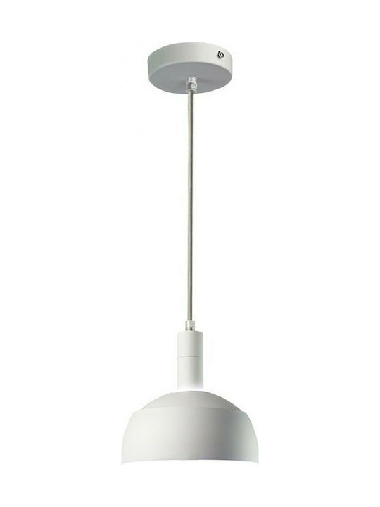V-TAC Pendant Light White Bell with Socket E27 18cm