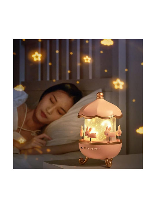 Rotating Kids Lamp Projector with Design Projection Pink 19.1x11.8x11.8cm