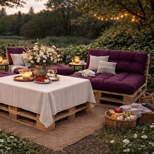 Pucioasa Μαξιλάρι Καναπέ Παλέτας με Πλάτη Plum Purple 2τμχ