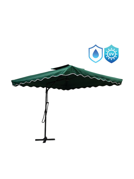 HD Garten- und Terrassen-Sonnenschirm Kippbar Quadratisch Aluminium Grün 2.5x2.6m