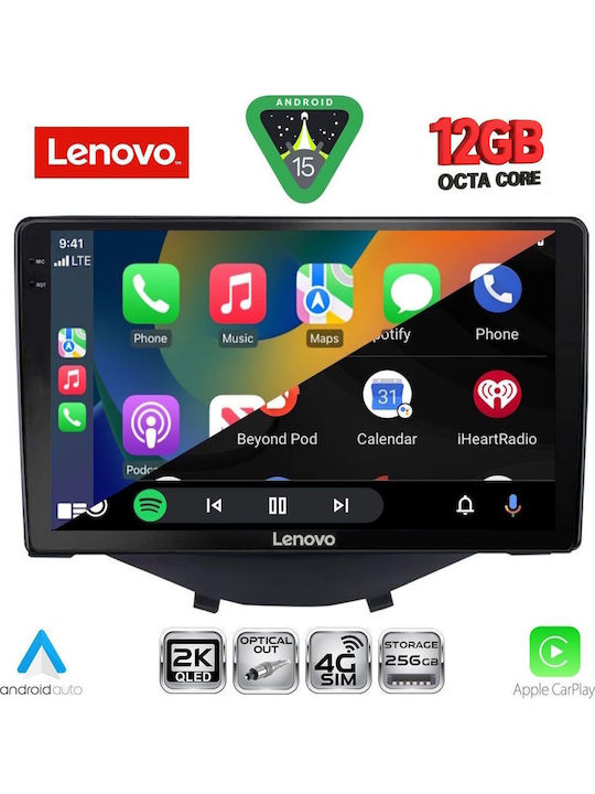 Lenovo Car Audio System for Toyota Aygo BMW X1 / X3 / X4 2014-2022 Bluetooth USB WiFi GPS Apple CarPlay Android Auto with 9" Touch Screen