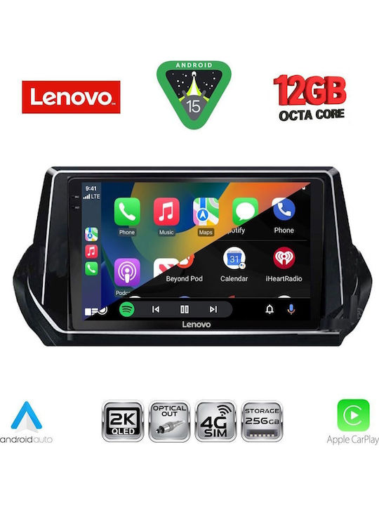 Lenovo Car Audio System for Peugeot 208 BMW X1 / X3 / X4 2021 (Bluetooth/USB/WiFi/GPS/Apple CarPlay/Android Auto) with 9" Touch Screen