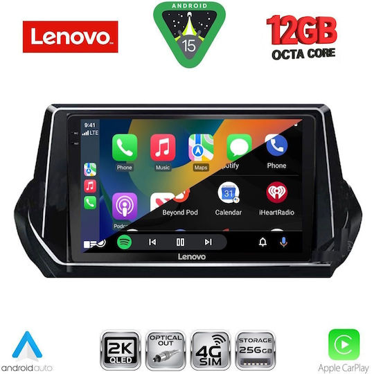 Lenovo Ηχοσύστημα Αυτοκινήτου για Peugeot 208 BMW X1 / X3 / X4 2021 (Bluetooth/USB/WiFi/GPS/Apple-Carplay/Android-Auto) με Οθόνη Αφής 9"