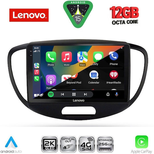 Lenovo Ηχοσύστημα Αυτοκινήτου για BMW X1 / X3 / X4 Hyundai i10 2008-2013 (Bluetooth/USB/WiFi/GPS/Apple-Carplay/Android-Auto) με Οθόνη Αφής 9"
