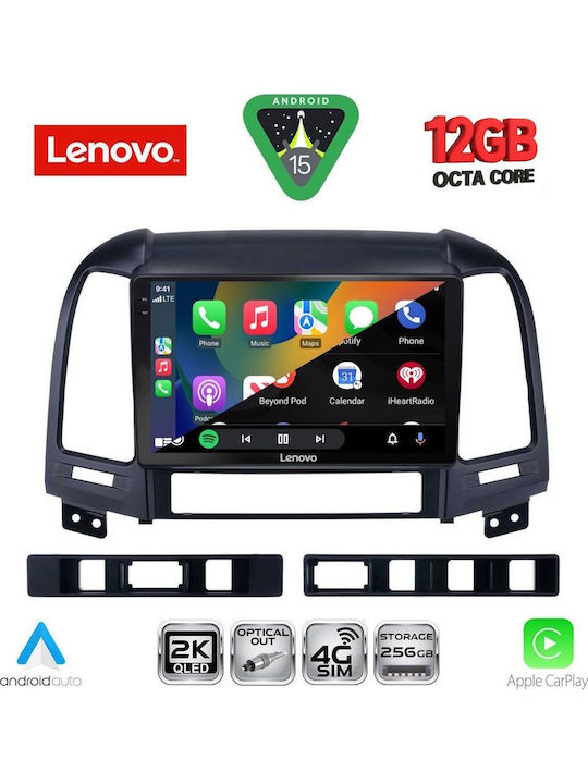 Lenovo Car Audio System for BMW X1 / X3 / X4 Hyundai Santa Fe 2005-2013 (Bluetooth/USB/WiFi/GPS/Apple CarPlay/Android Auto) with 9" Touch Screen