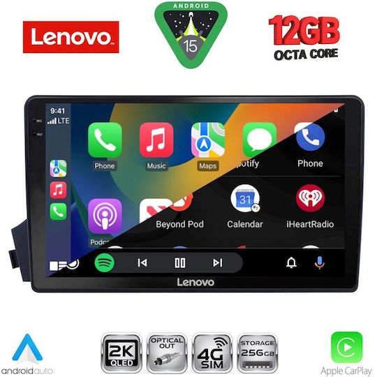 Lenovo Car Audio System for BMW X1 / X3 / X4 Ssangyong Actyon / Kyron 2006-2015 (Bluetooth/USB/WiFi/GPS/Apple CarPlay/Android Auto) with 9" Touch Screen